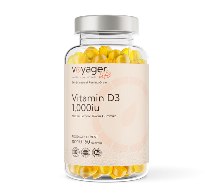 Vitamin D3 1000iu - 60 Natural Lemon Flavour Gummies