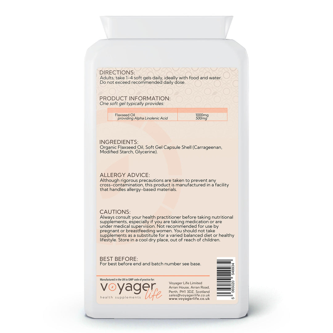 Flaxseed Oil 1000mg 90 Soft gel Capsules