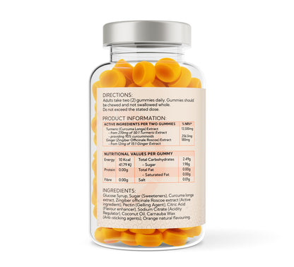 Turmeric & Ginger - 120 Orange Flavour Gummies