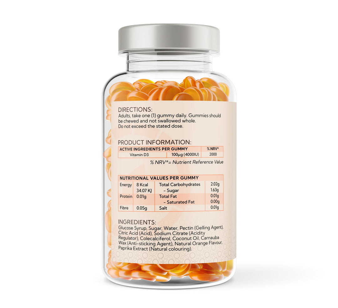 Vitamin D3 4000iu 150 Orange Flavour Gummies