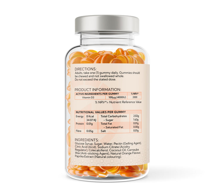 Vitamin D3 4000iu 150 Orange Flavour Gummies