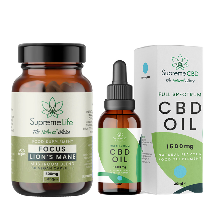 Supreme CBD - CBD Oil With FREE Lions Mane Capsules