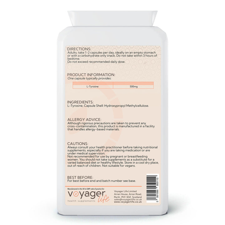 L-Tyrosine 500mg 120 Capsules