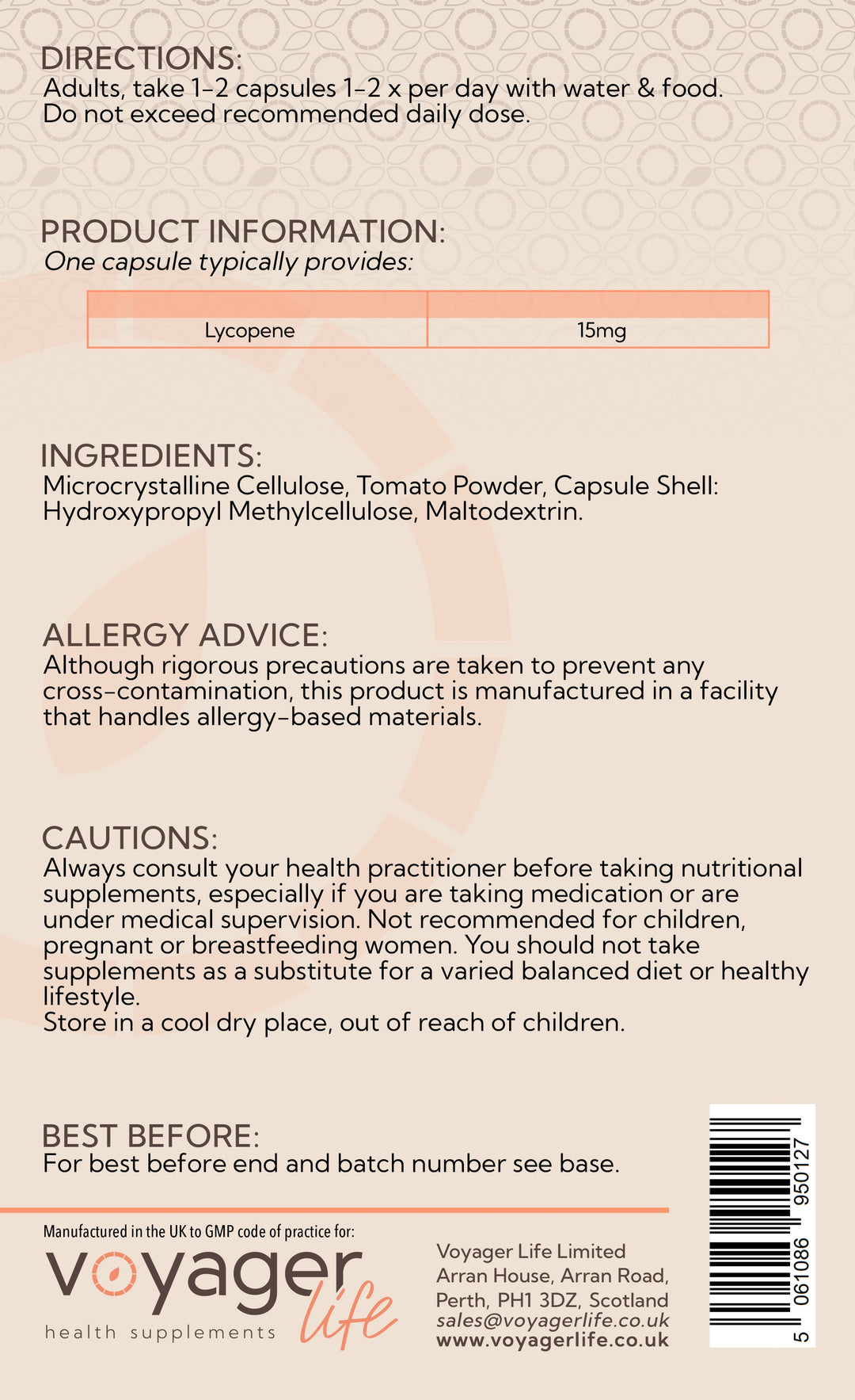 Lycopene 15mg 120 Capsules