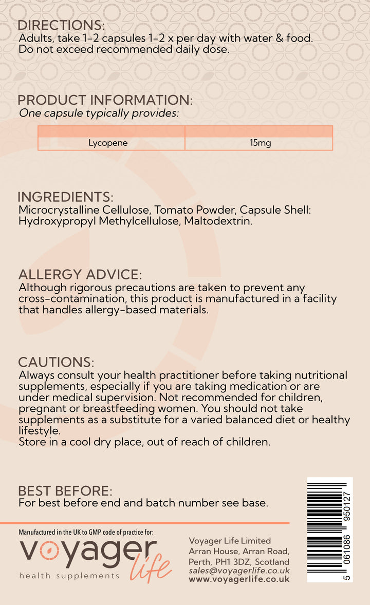 Lycopene 15mg 120 Capsules