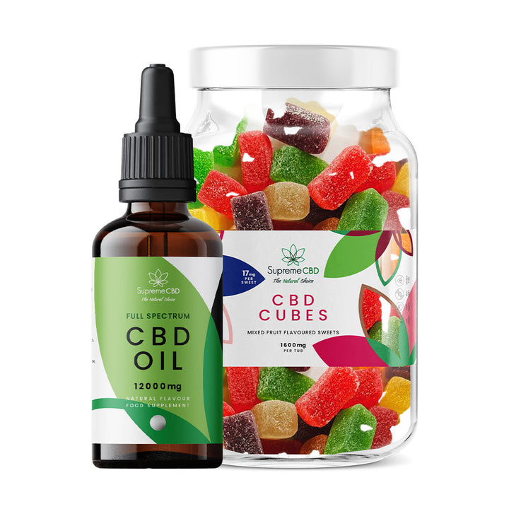 Supreme CBD - CBD Oil 100ml (12000mg) & Large CBD Gummies Bundle