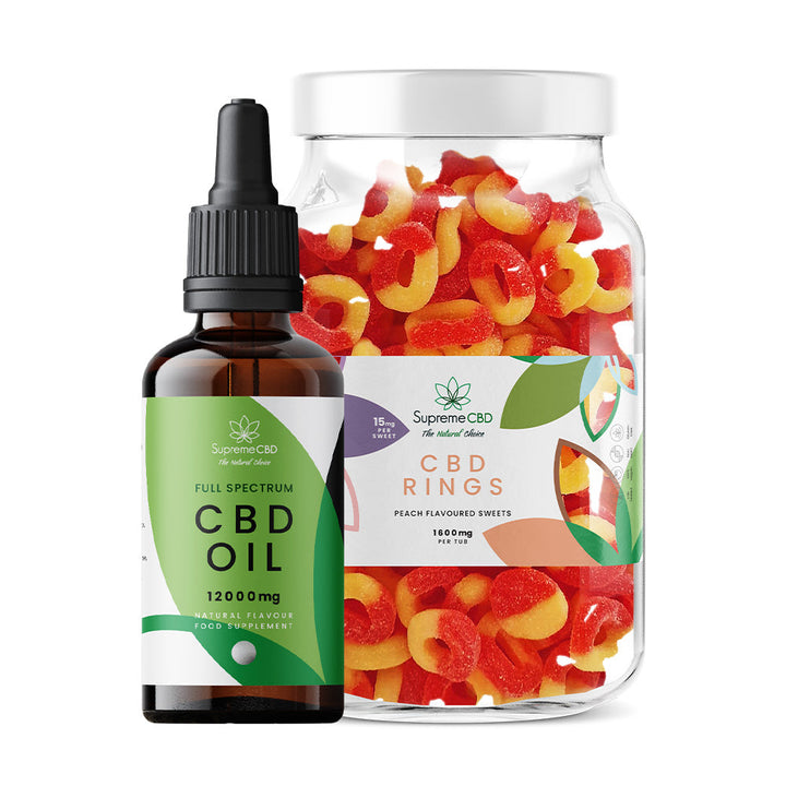 Supreme CBD - CBD Oil 100ml (12000mg) & Large CBD Gummies Bundle
