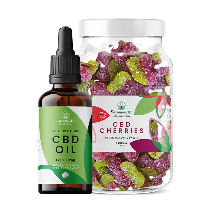 Supreme CBD - CBD Oil 100ml (12000mg) & Large CBD Gummies Bundle