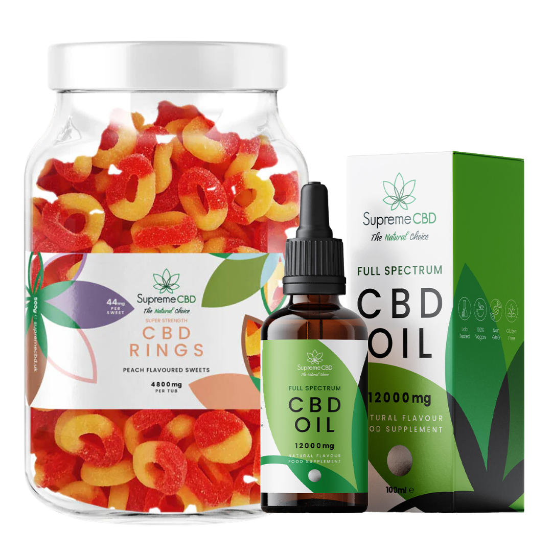12000mg CBD Oil (100ml) with FREE 4800mg Peach Rings