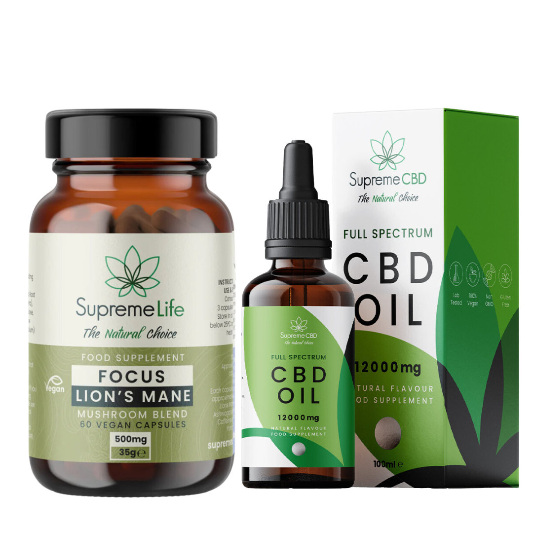 Supreme CBD - CBD Oil With FREE Lions Mane Capsules