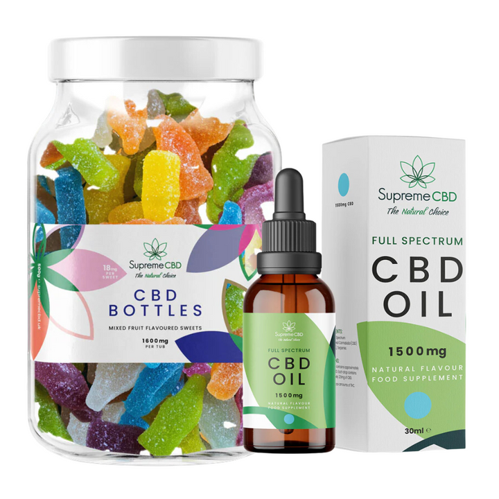 Supreme CBD - The Perfect Starter Bundle - 1500mg CBD Oil with FREE 1600mg Gummies