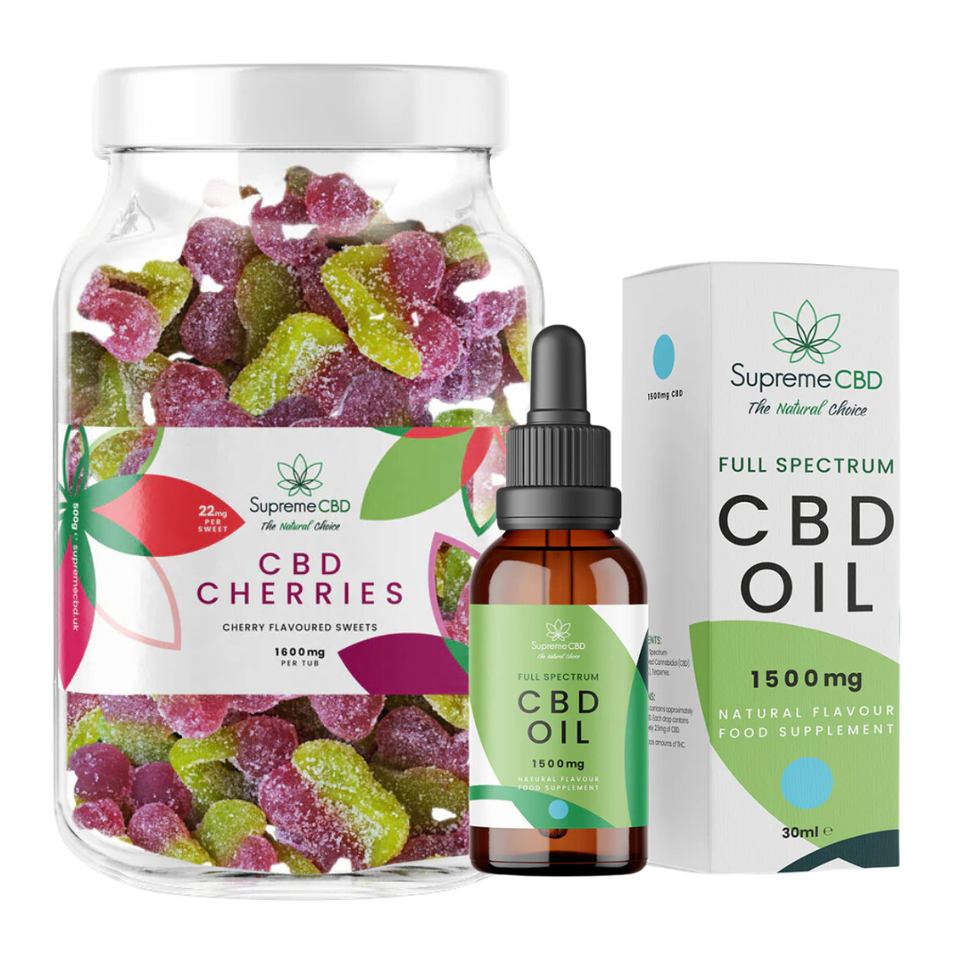 Supreme CBD - The Perfect Starter Bundle - 1500mg CBD Oil with FREE 1600mg Gummies