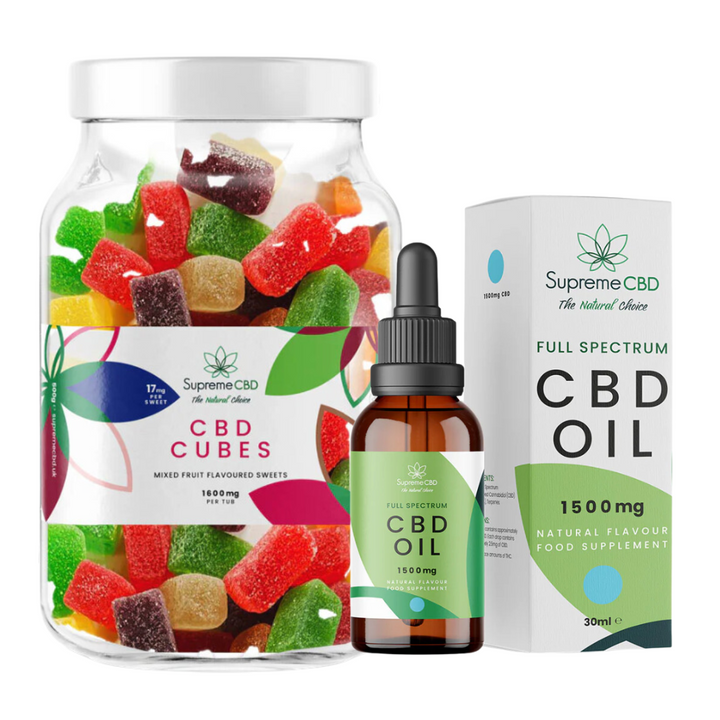 Supreme CBD - The Perfect Starter Bundle - 1500mg CBD Oil with FREE 1600mg Gummies