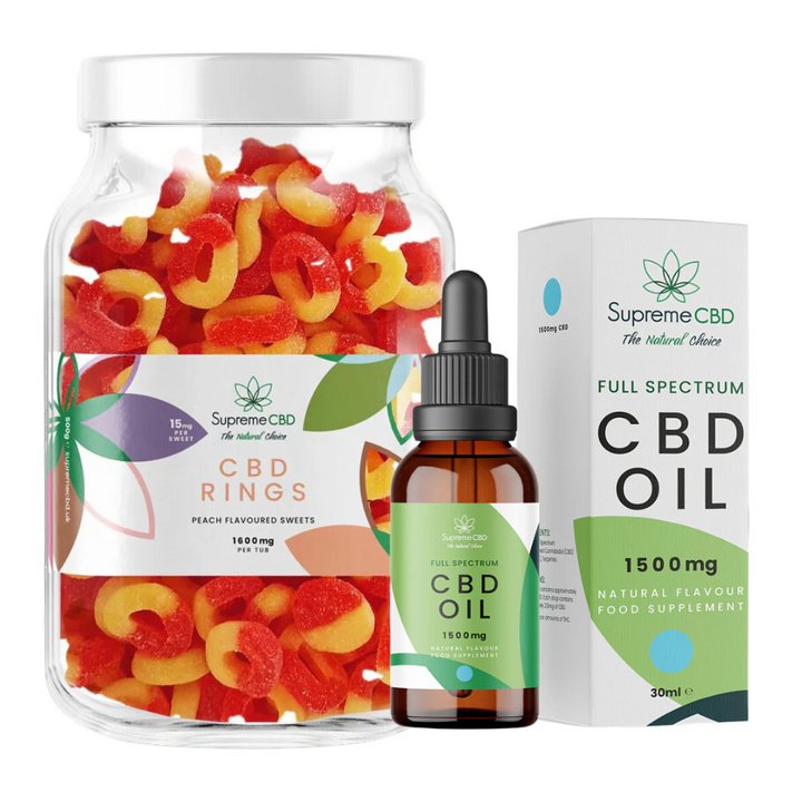 Supreme CBD - The Perfect Starter Bundle - 1500mg CBD Oil with FREE 1600mg Gummies