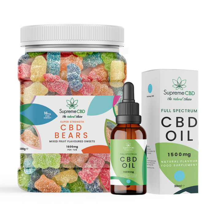 Supreme CBD - The Perfect Starter Bundle - 1500mg CBD Oil with FREE 1600mg Gummies