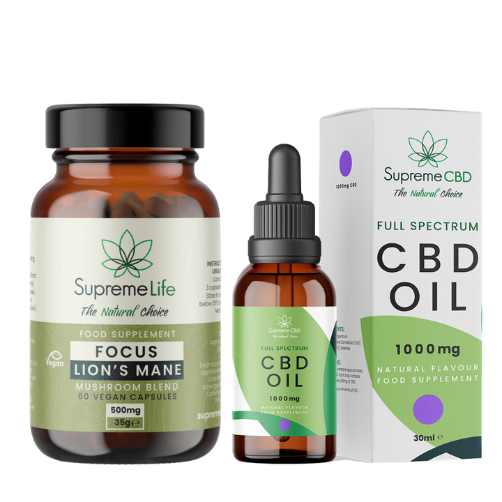 Supreme CBD - CBD Oil With FREE Lions Mane Capsules