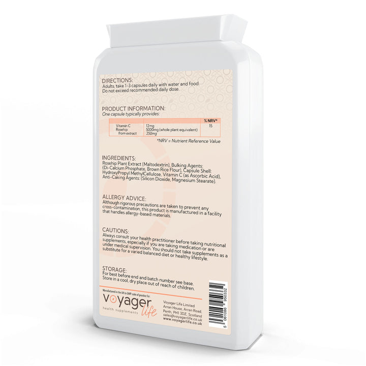 Rosehip Extract 5000mg & Vitamin C 120 Capsules