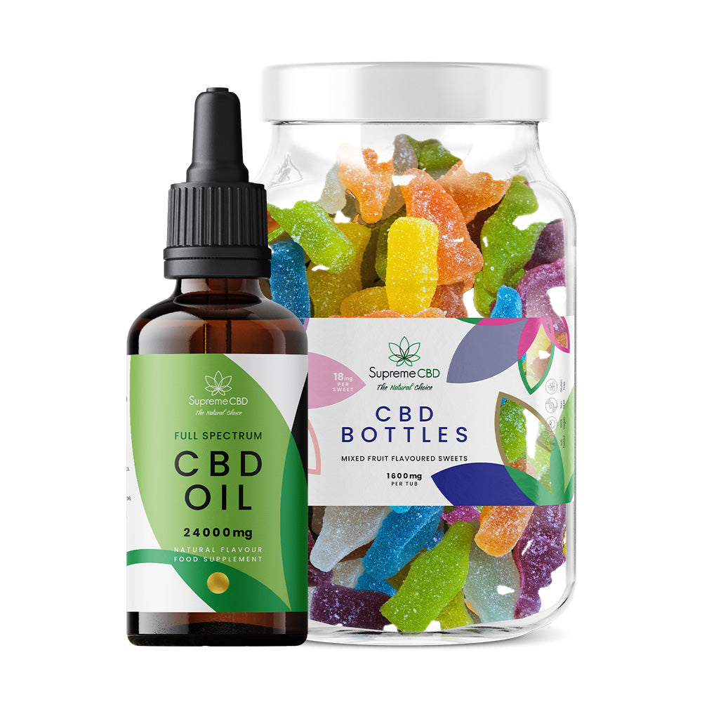 Supreme CBD - CBD Oil 100ml (24000mg) & Large CBD Gummies Bundle