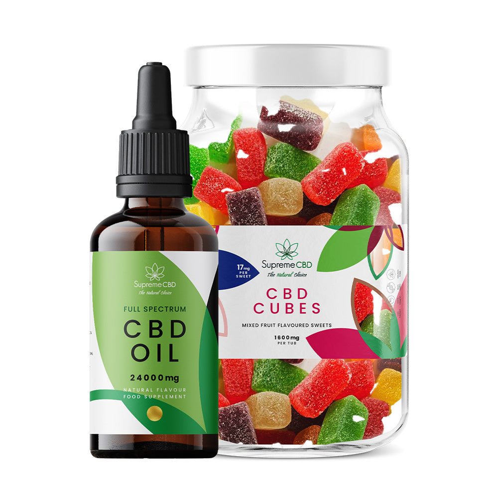 Supreme CBD - CBD Oil 100ml (24000mg) & Large CBD Gummies Bundle