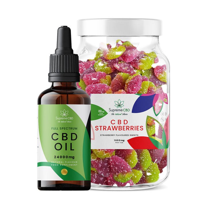 Supreme CBD - CBD Oil 100ml (24000mg) & Large CBD Gummies Bundle