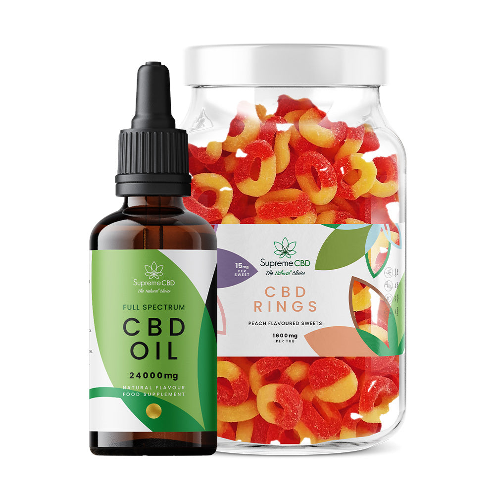 Supreme CBD - CBD Oil 100ml (24000mg) & Large CBD Gummies Bundle