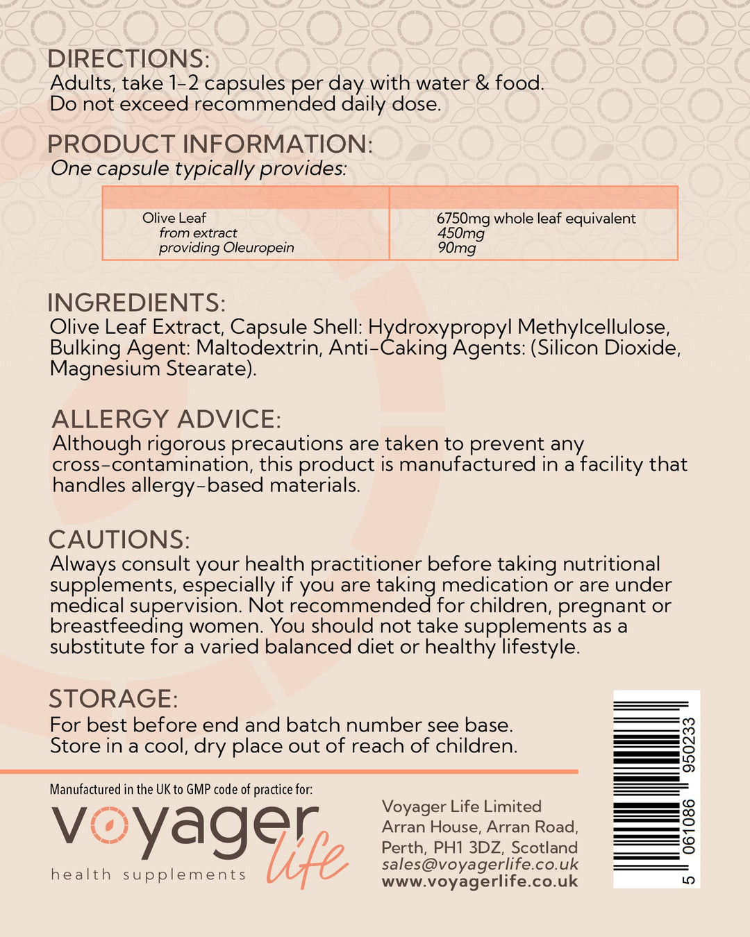 Olive Leaf Extract 6,750mg 60 Capsules