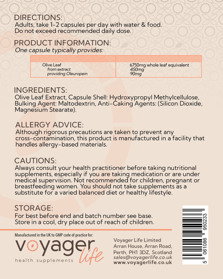 Olive Leaf Extract 6,750mg 60 Capsules