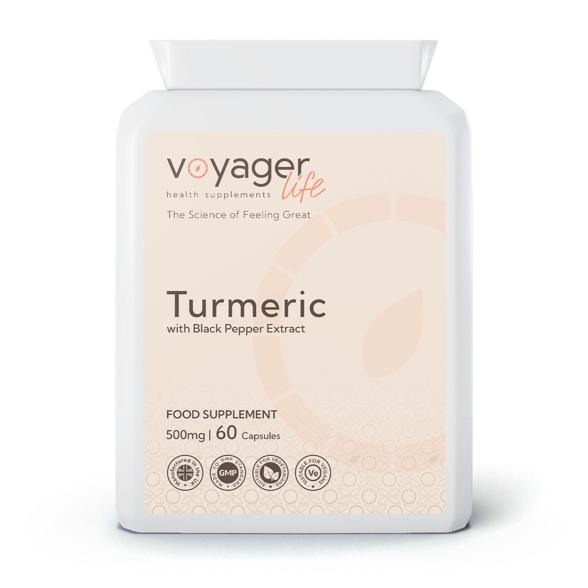 Turmeric 500mg with Black Pepper Extract 95% curcuminoids 60 Capsules
