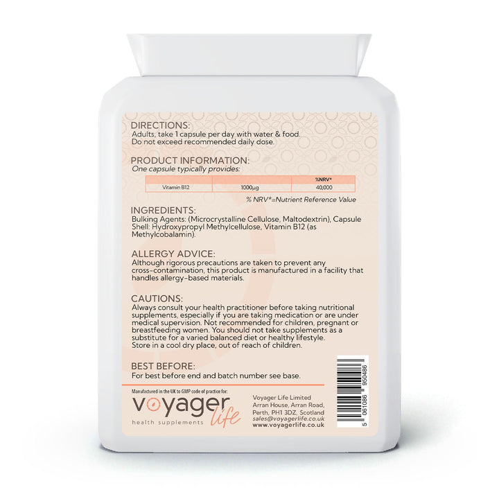 Vitamin B12 Methylcobalamin 1mg 120 Capsules