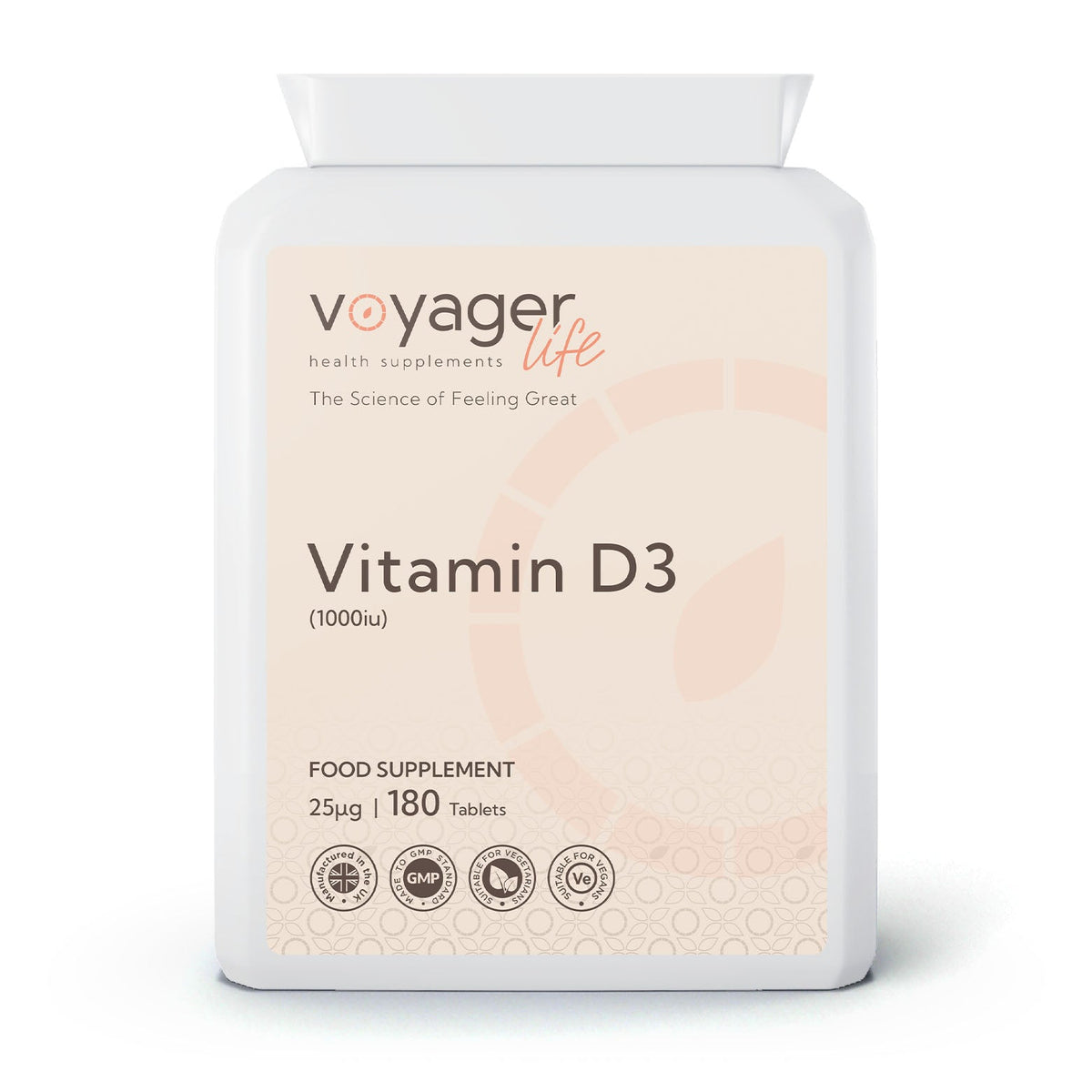 Vegan Vitamin D3 25ug (1,000iu) 180 Tablets