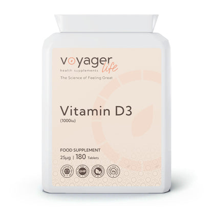Vegan Vitamin D3 25ug (1,000iu) 180 Tablets
