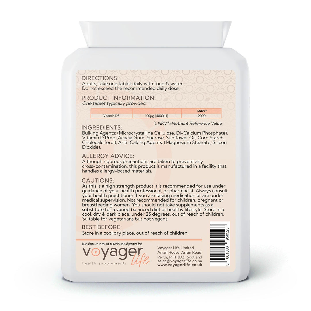 Vitamin D3 4,000iu 365 Tablets