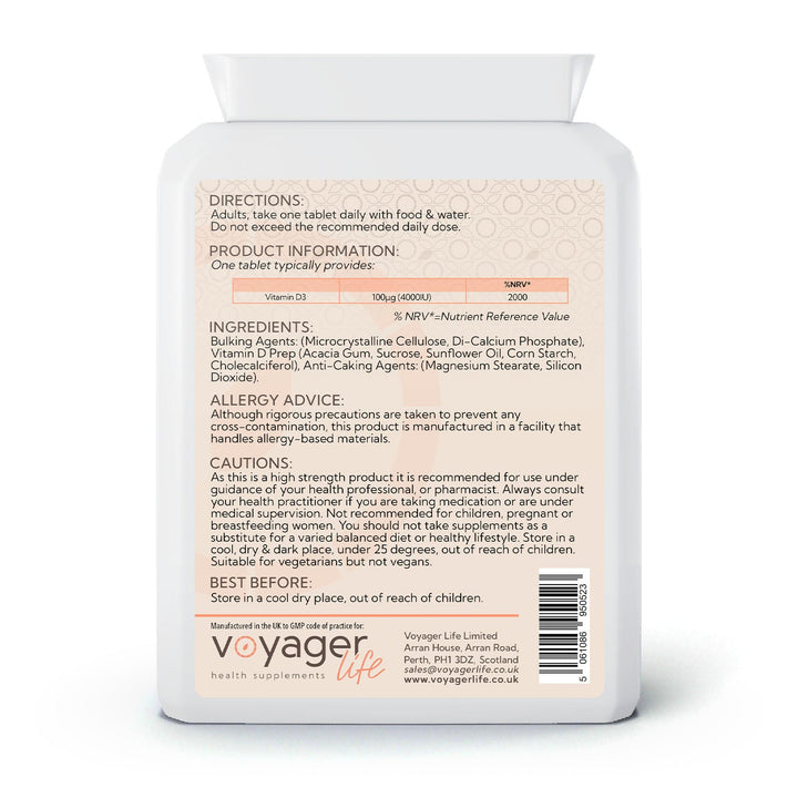 Vitamin D3 4,000iu 365 Tablets