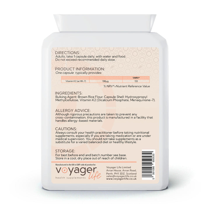 Vitamin K2 MK7 100ug 120 Capsules