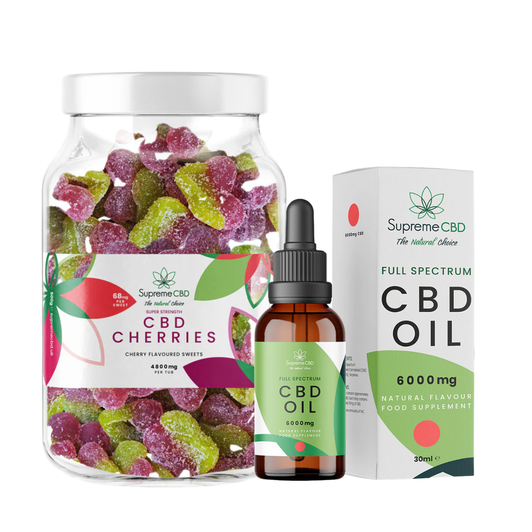 Supreme CBD - EXCLUSIVE: Super Strength CBD Bundle: 6000mg CBD Oil with FREE 4800mg Gummies