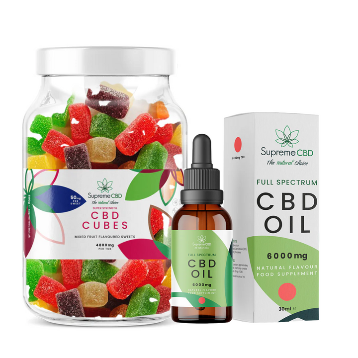 Supreme CBD - EXCLUSIVE: Super Strength CBD Bundle: 6000mg CBD Oil with FREE 4800mg Gummies