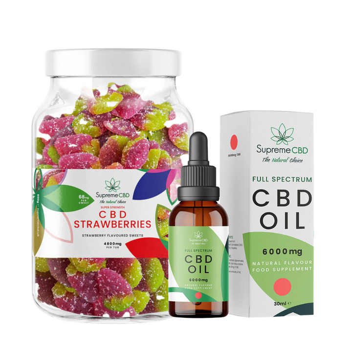 Supreme CBD - EXCLUSIVE: Super Strength CBD Bundle: 6000mg CBD Oil with FREE 4800mg Gummies