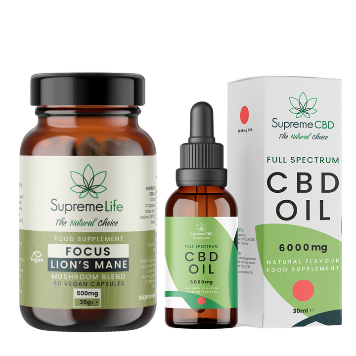 Supreme CBD - CBD Oil With FREE Lions Mane Capsules