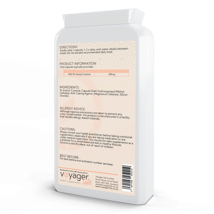 NAC N Acetyl Cysteine 600mg 120 Capsules