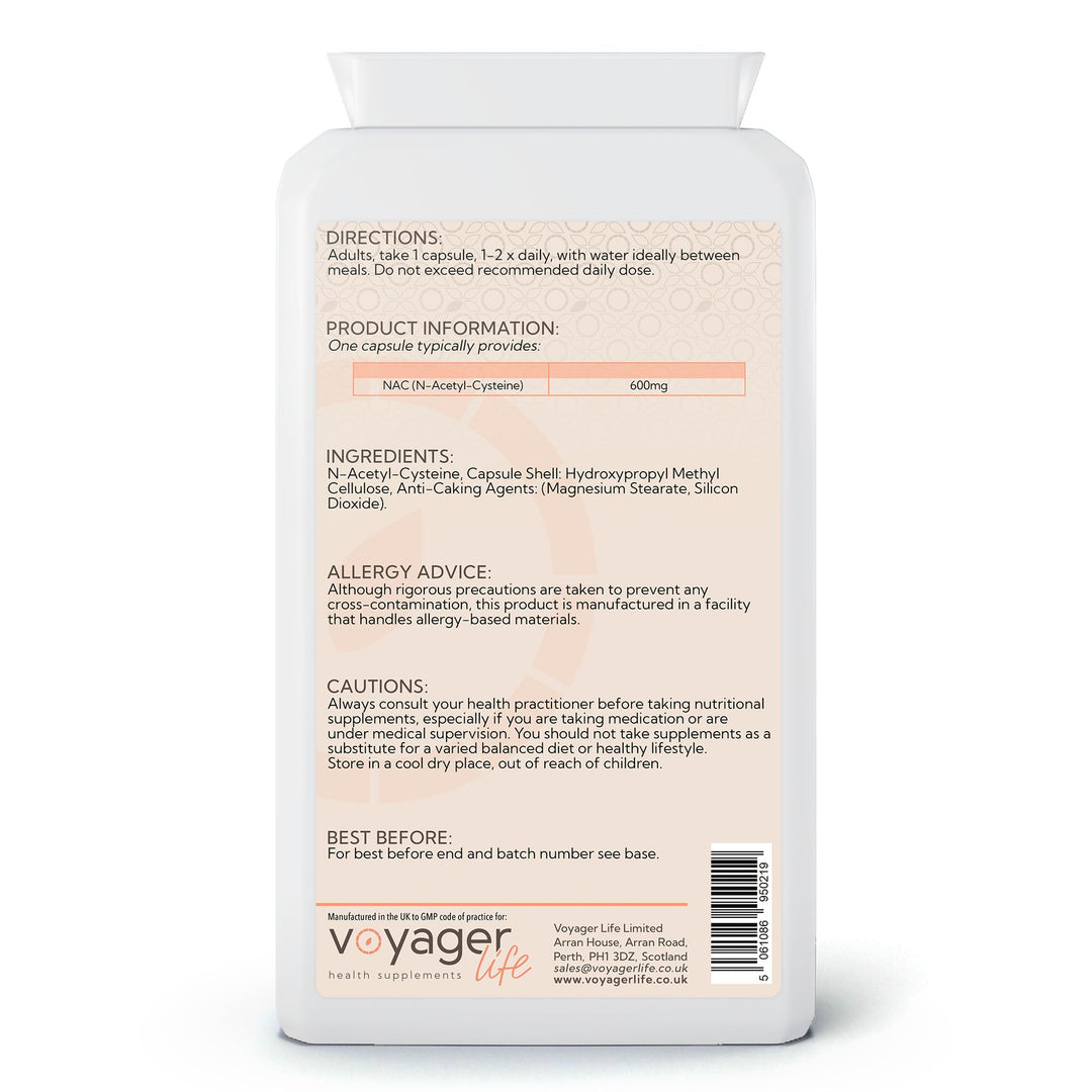 NAC N Acetyl Cysteine 600mg 120 Capsules