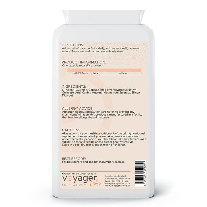 NAC N Acetyl Cysteine 600mg 120 Capsules