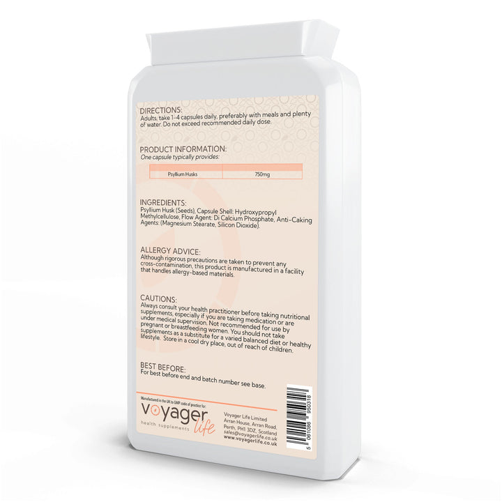 Psyllium Husks 750mg 90 Capsules