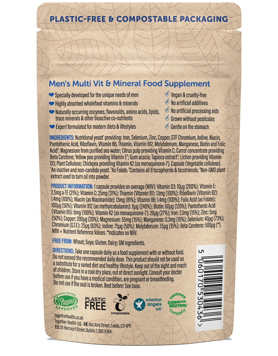 The Positive Company - Men’s Multivitamin – Vegan – 30 Capsules