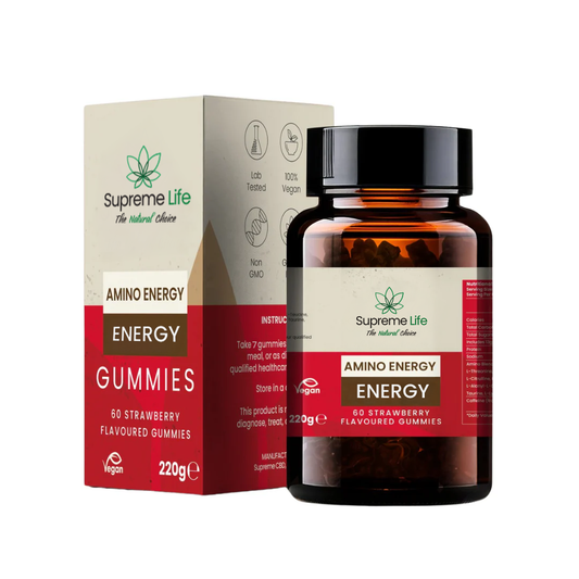 Supreme CBD - Amino Energy Gummies (60x Strawberry Flavour Gummies)