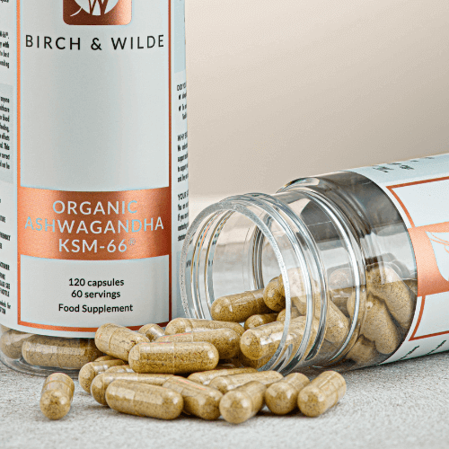 Organic Ashwagandha KSM-66 Capsules | 600mg dose | Bottle or Refill pouch