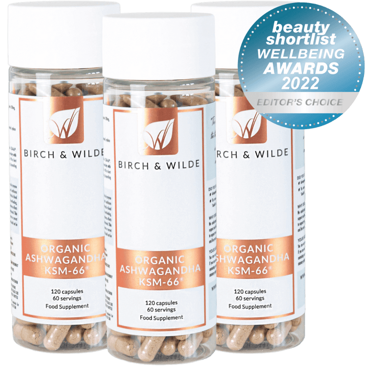 Organic Ashwagandha KSM-66 Capsules | 600mg dose | Bottle or Refill pouch