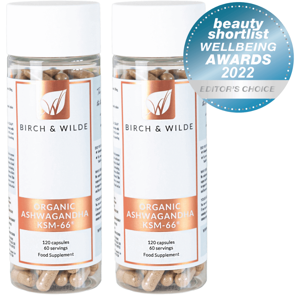 Organic Ashwagandha KSM-66 Capsules | 600mg dose | Bottle or Refill pouch