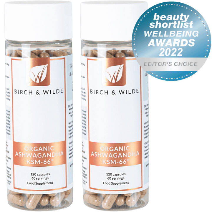 Organic Ashwagandha KSM-66 Capsules | 600mg dose | Bottle or Refill pouch