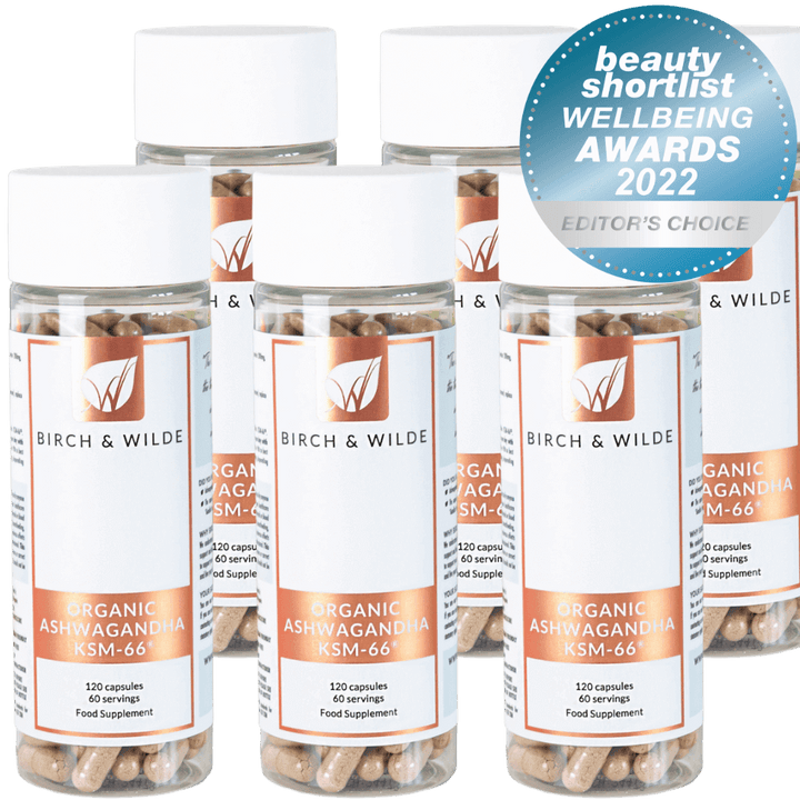 Organic Ashwagandha KSM-66 Capsules | 600mg dose | Bottle or Refill pouch