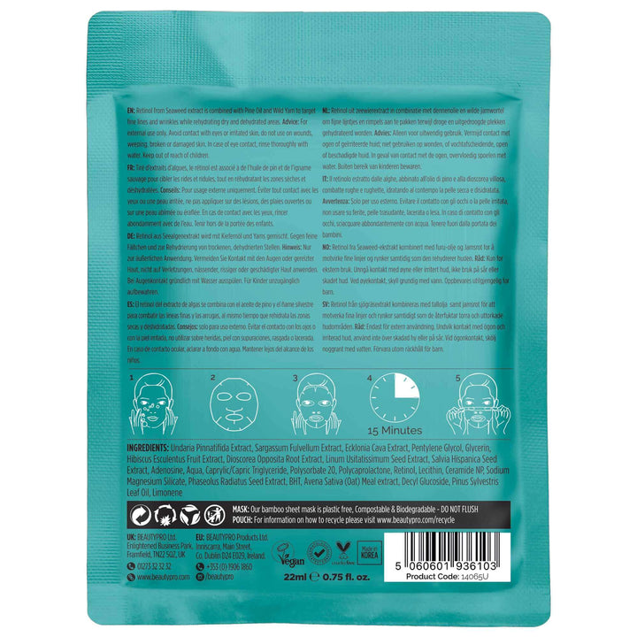 BeautyPro Overnight Retinol Facial Sheet Mask